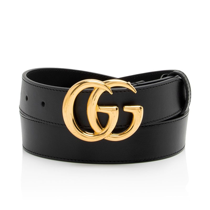 Gucci Leather GG Marmont Slim Belt - Size 34 / 85 (SHF-ZX1v2G) - Barde