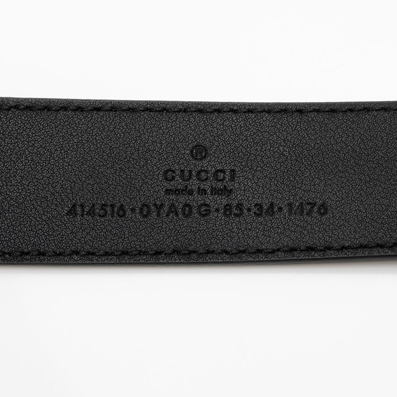 Gucci Leather GG Marmont Slim Belt - Size 34 / 85 (SHF-ZX1v2G) - Barde - Image 3