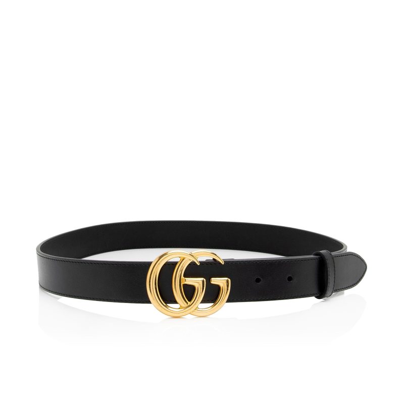 Gucci Leather GG Marmont Slim Belt - Size 34 / 85 (SHF-ZX1v2G) - Barde - Image 2