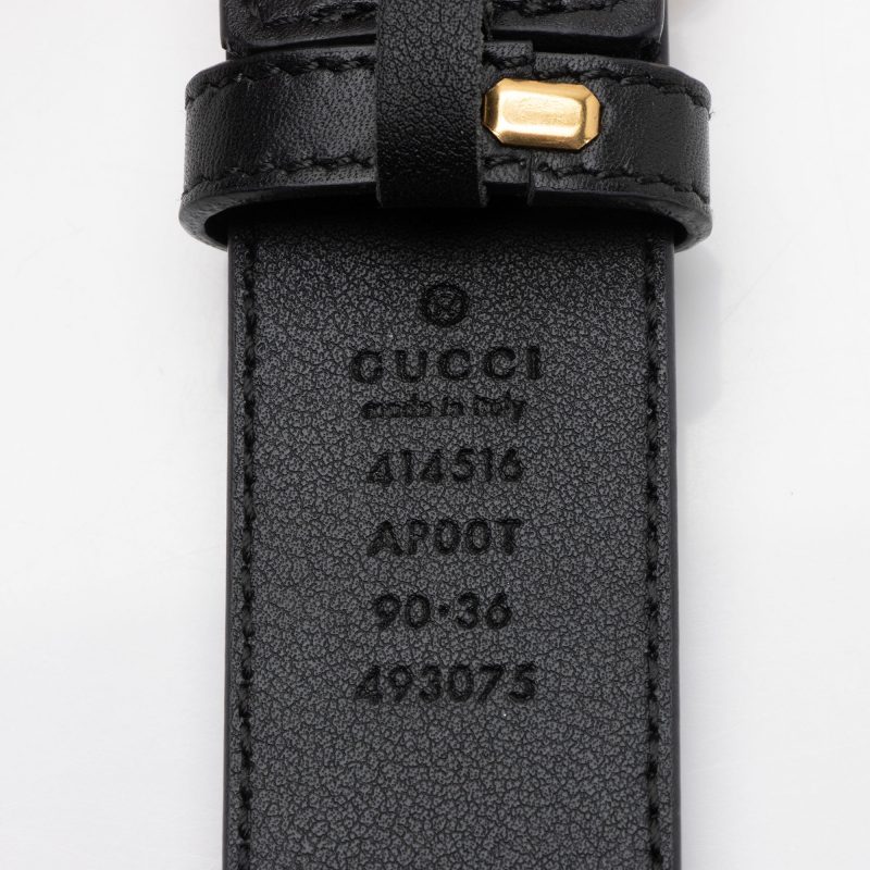 Gucci Leather GG Marmont Slim Belt - Size 36 / 90 (SHF-XXyCZw) - Barde - Image 3