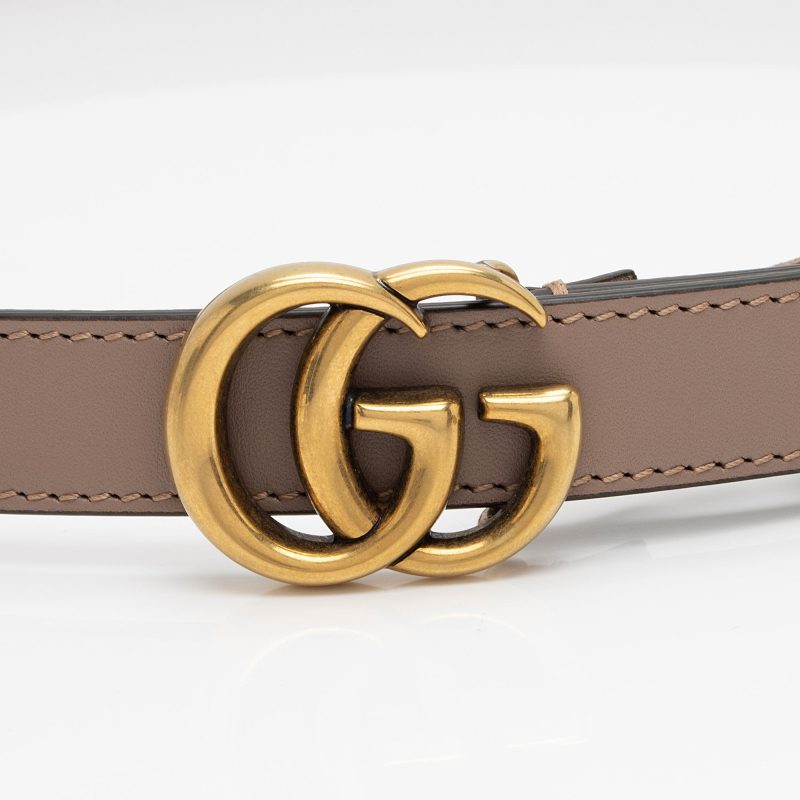 Gucci Leather GG Marmont Slim Belt - Size 36 / 92 (SHF-Y5JG9e) - Barde - Image 4