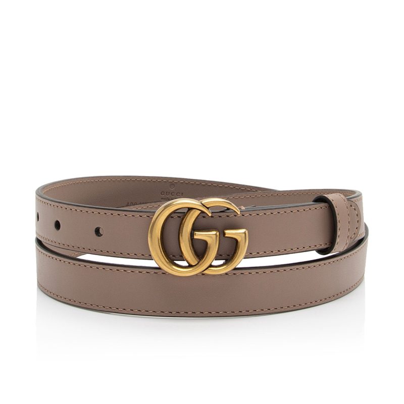 Gucci Leather GG Marmont Slim Belt - Size 36 / 92 (SHF-Y5JG9e) - Barde