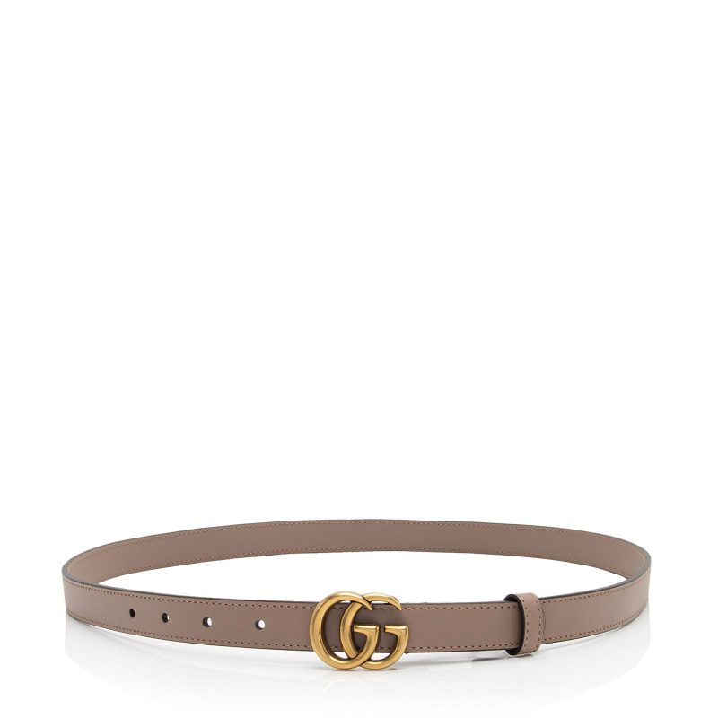 Gucci Leather GG Marmont Slim Belt - Size 36 / 92 (SHF-Y5JG9e) - Barde - Image 2