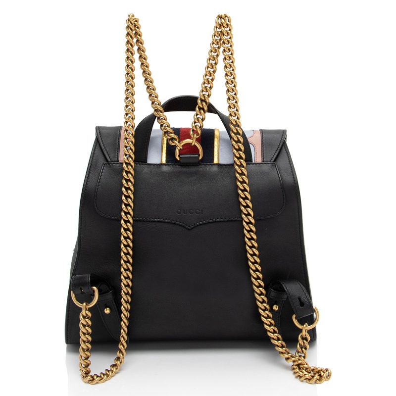 Gucci Leather GG Marmont Web Flap Chain Backpack (SHF-PyHHER) - Barde - Image 3