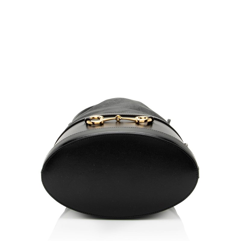 Gucci Leather Horsebit 1955 Drawstring Bucket Bag (SHF-gQJSRI) - Barde - Image 4
