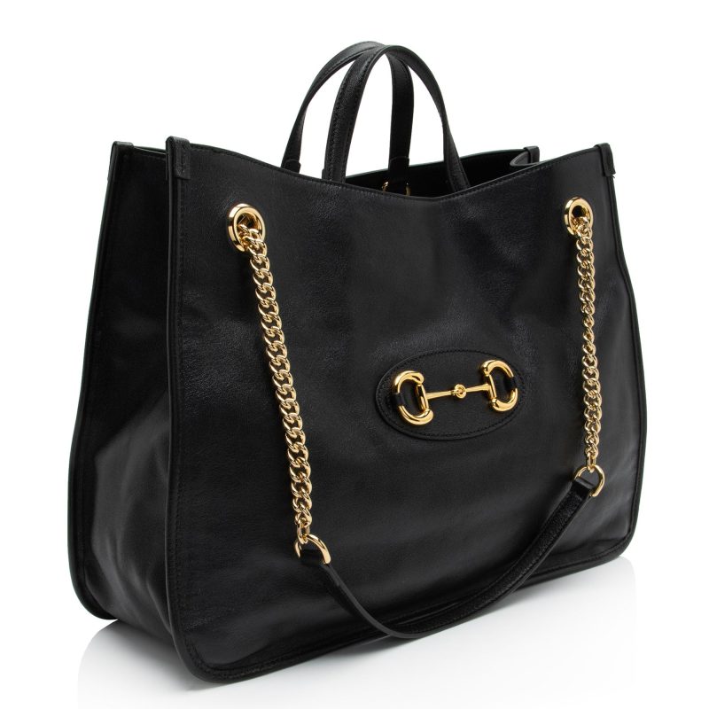 Gucci Leather Horsebit 1955 Chain Large Tote (SHF-LnlXOo) - Barde - Image 2