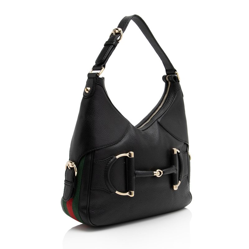 Gucci Leather Web Heritage Horsebit Large Hobo (SHF-yRvuke) - Barde - Image 2