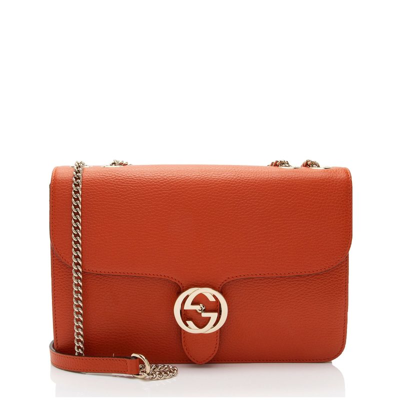 Gucci Leather Interlocking G Medium Shoulder Bag (SHF-CvvGnm) - Barde
