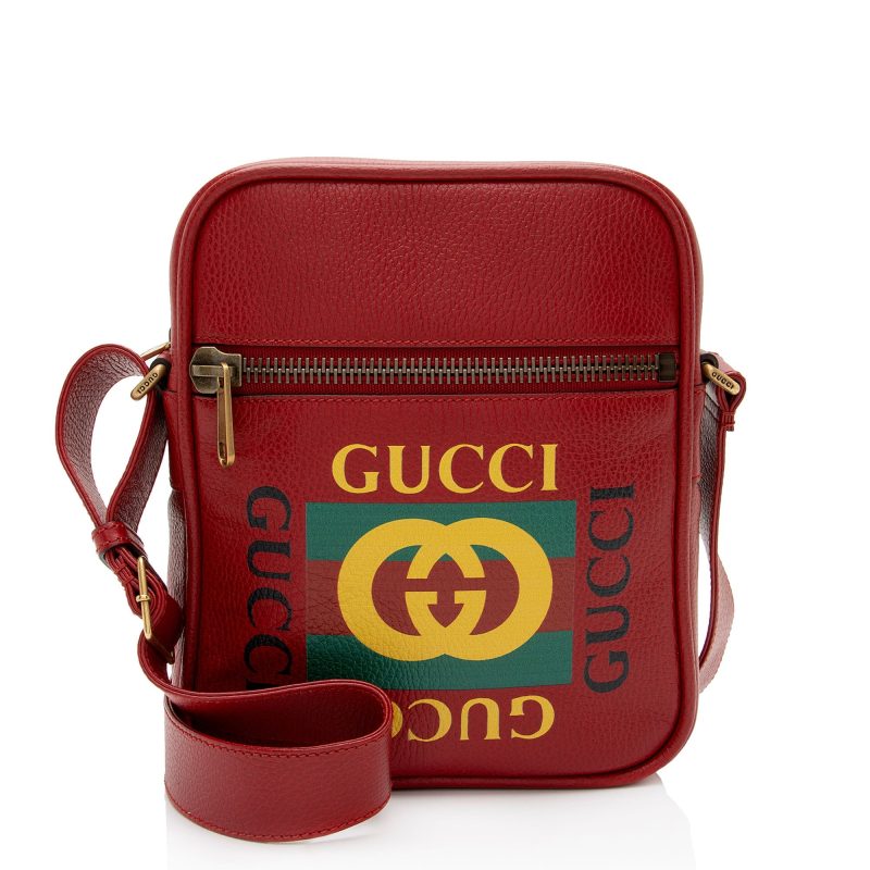 Gucci Leather Logo Messenger (SHF-pLuM4p) - Barde