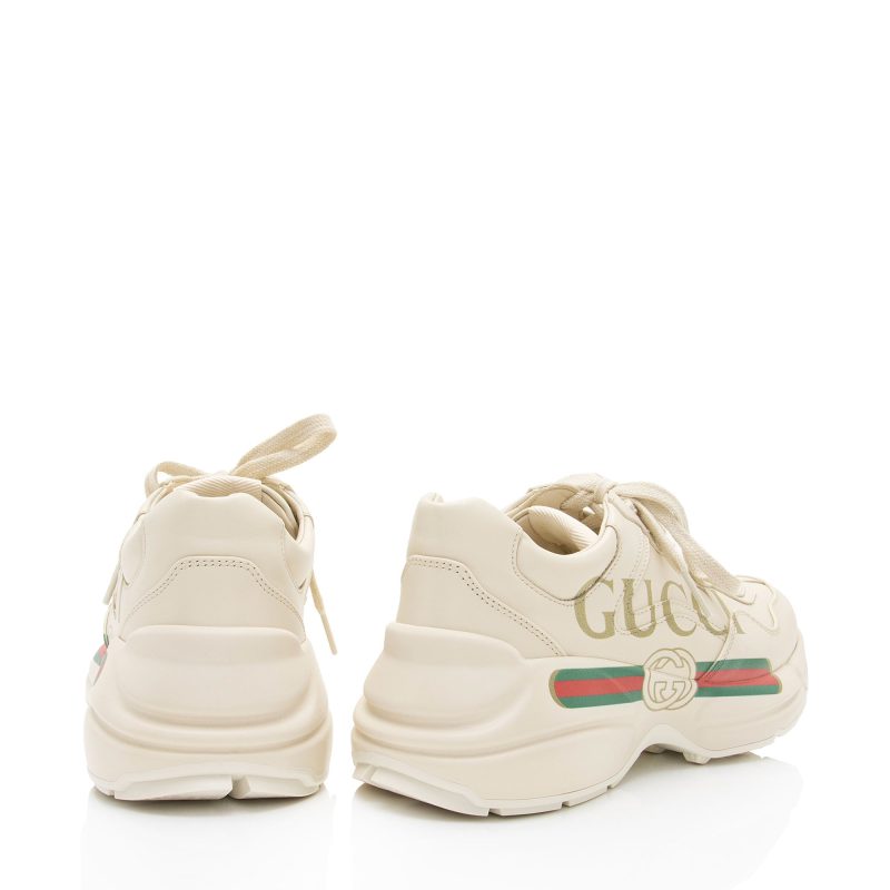 Gucci Leather Logo Rhyton Sneakers - Size 6 / 36 (SHF-5yPELc) - Barde - Image 3