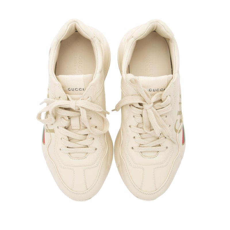 Gucci Leather Logo Rhyton Sneakers - Size 6 / 36 (SHF-5yPELc) - Barde - Image 4
