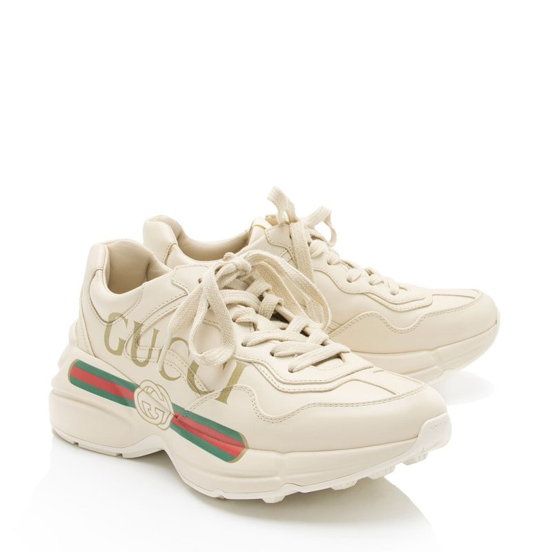 Gucci Leather Logo Rhyton Sneakers - Size 6 / 36 (SHF-5yPELc) - Barde - Image 2