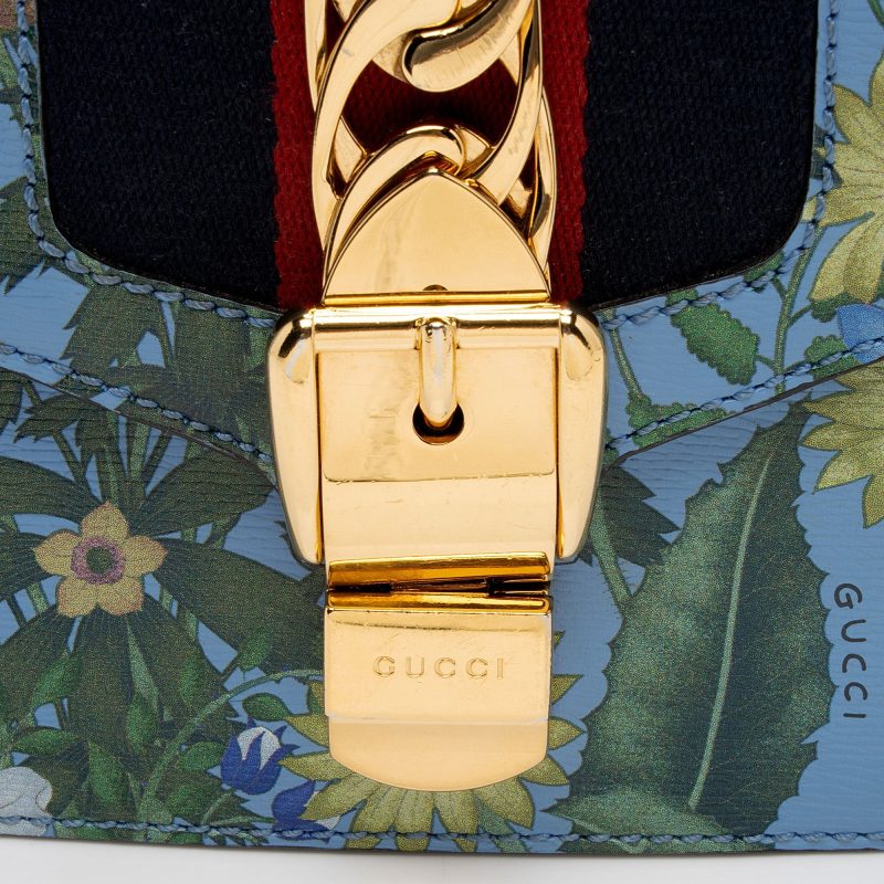 Gucci Leather New Flora Sylvie Mini Chain Bag (SHF-Yl1uiM) - Barde - Image 9