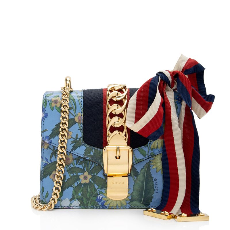 Gucci Leather New Flora Sylvie Mini Chain Bag (SHF-Yl1uiM) - Barde
