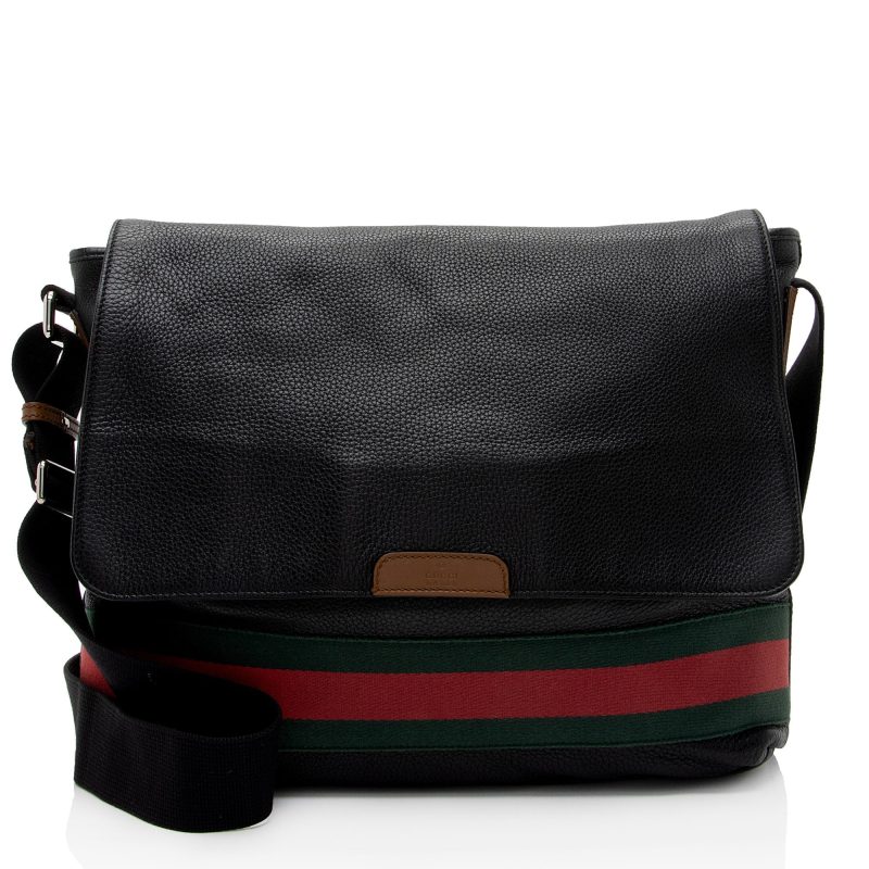 Gucci Leather Signature Web Messenger (SHF-6F03zC) - Barde