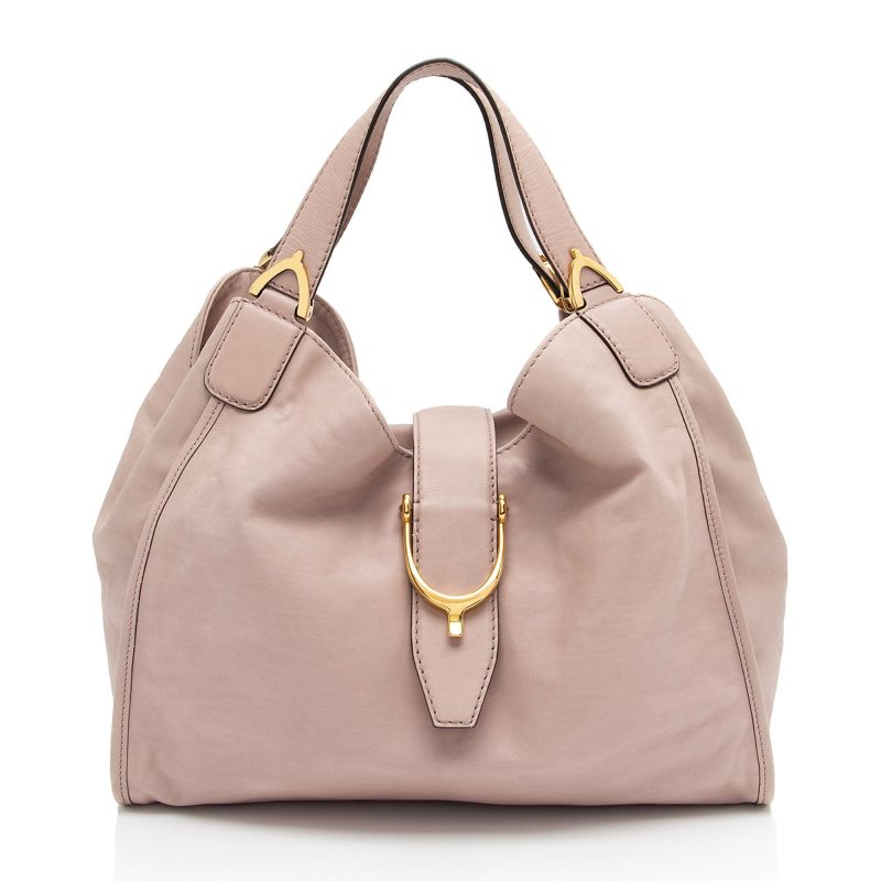 Gucci Leather Stirrup Tote (SHF-G2Qecp) - Barde
