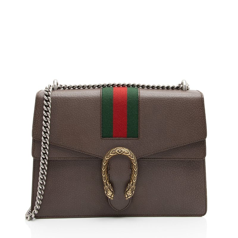 Gucci Leather Web Dionysus Medium Shoulder Bag (SHF-fkJx6y) - Barde
