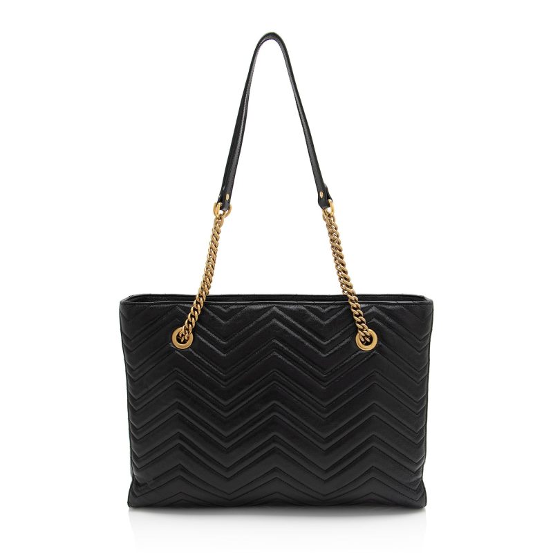 Gucci Matelasse Calfskin GG Marmont Medium Chain Tote (SHF-J9nqlQ) - Barde - Image 3