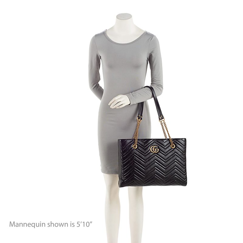 Gucci Matelasse Calfskin GG Marmont Medium Chain Tote (SHF-J9nqlQ) - Barde - Image 5