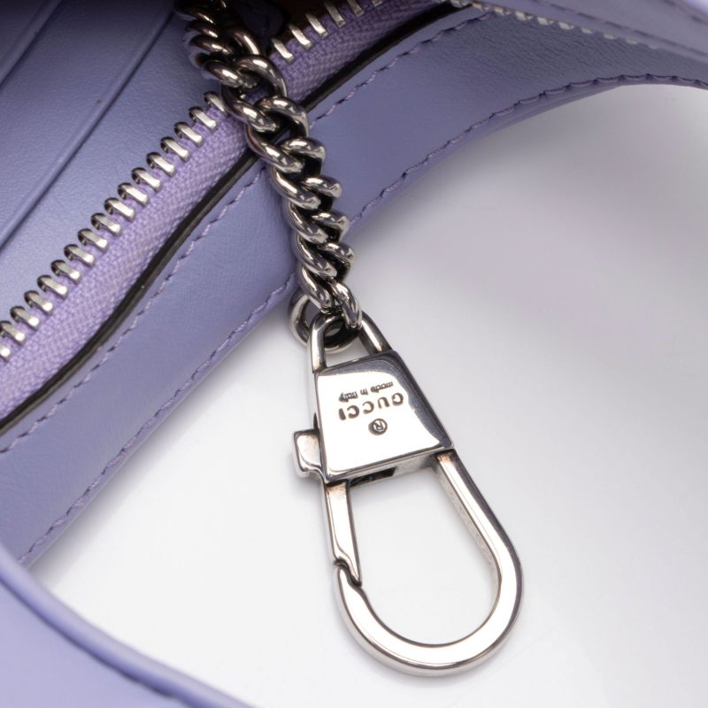 Gucci Matelasse Leather GG Marmont Half Moon Mini Shoulder Bag (SHF-OFIt7E) - Barde - Image 10