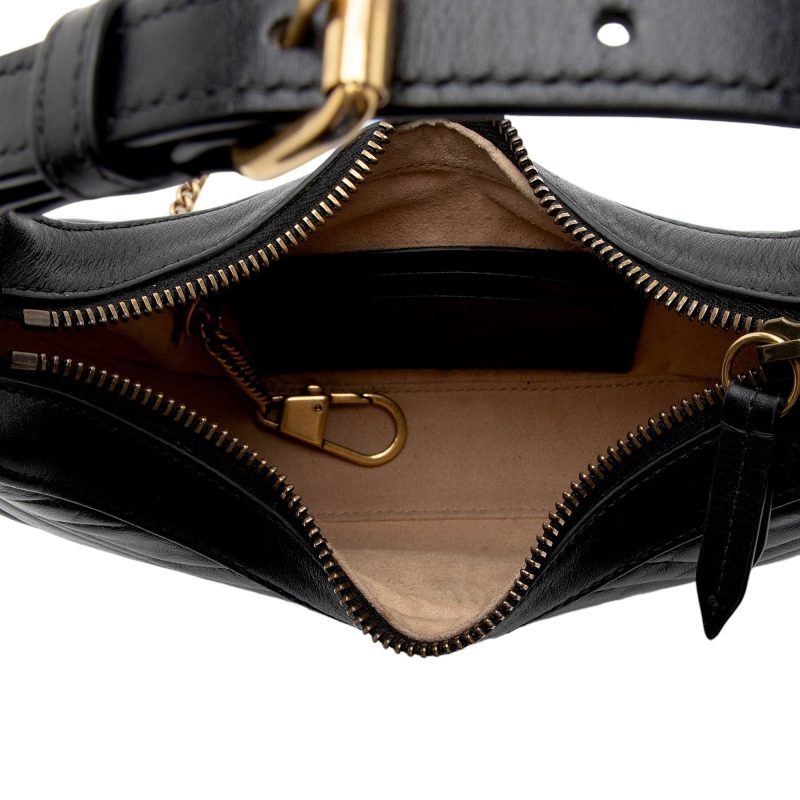 Gucci Matelasse Leather GG Marmont Half Moon Mini Shoulder Bag (SHF-KwqPFJ) - Barde - Image 7