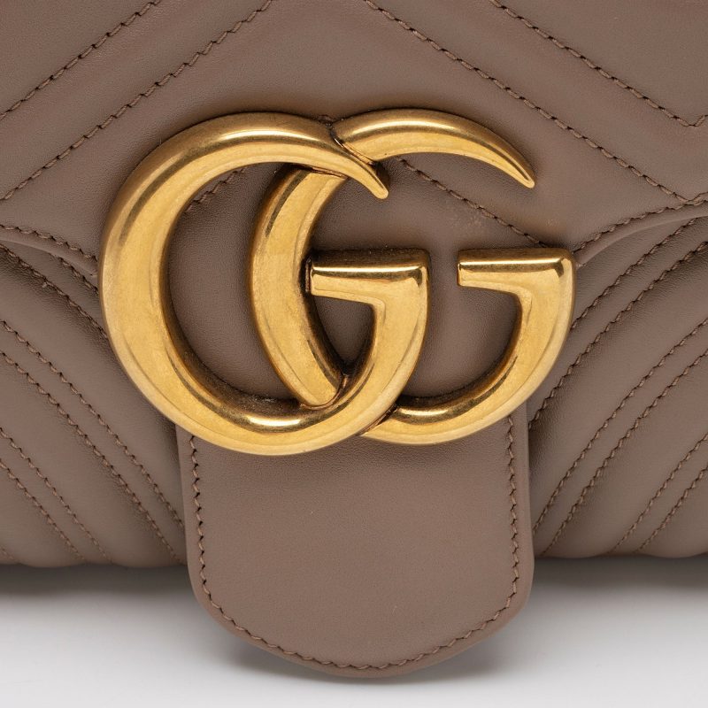Gucci Matelasse Leather GG Marmont Medium Flap Shoulder Bag (SHF-EZthFS) - Barde - Image 9