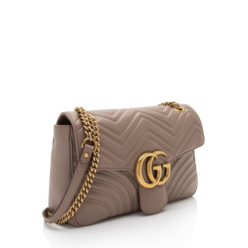 Gucci Matelasse Leather GG Marmont Medium Flap Shoulder Bag (SHF-EZthFS) - Barde - Image 2