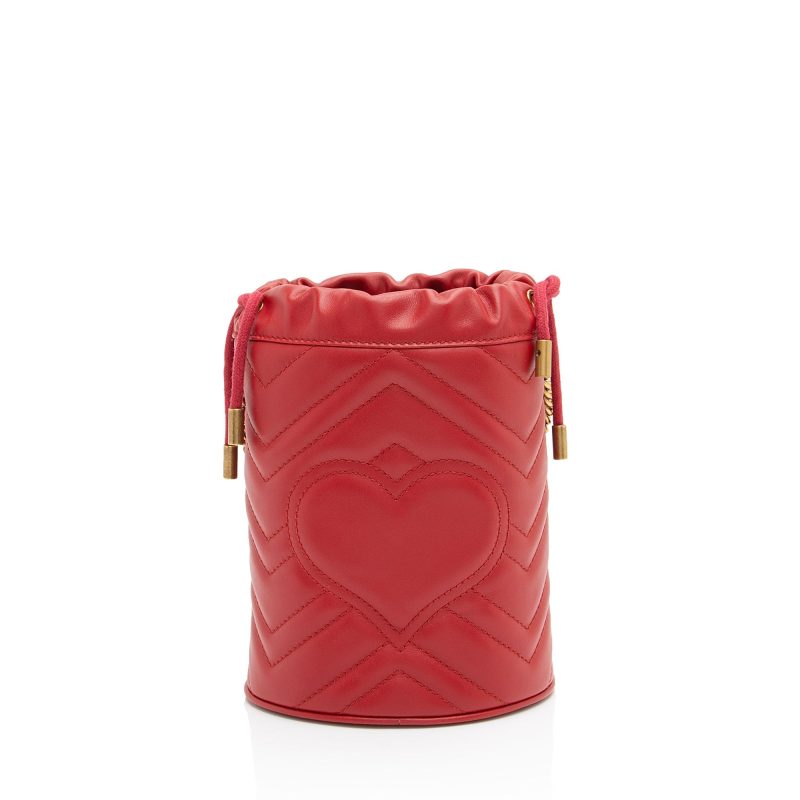 Gucci Matelasse Leather GG Marmont Mini Bucket Bag (SHF-dZVRWx) - Barde - Image 3