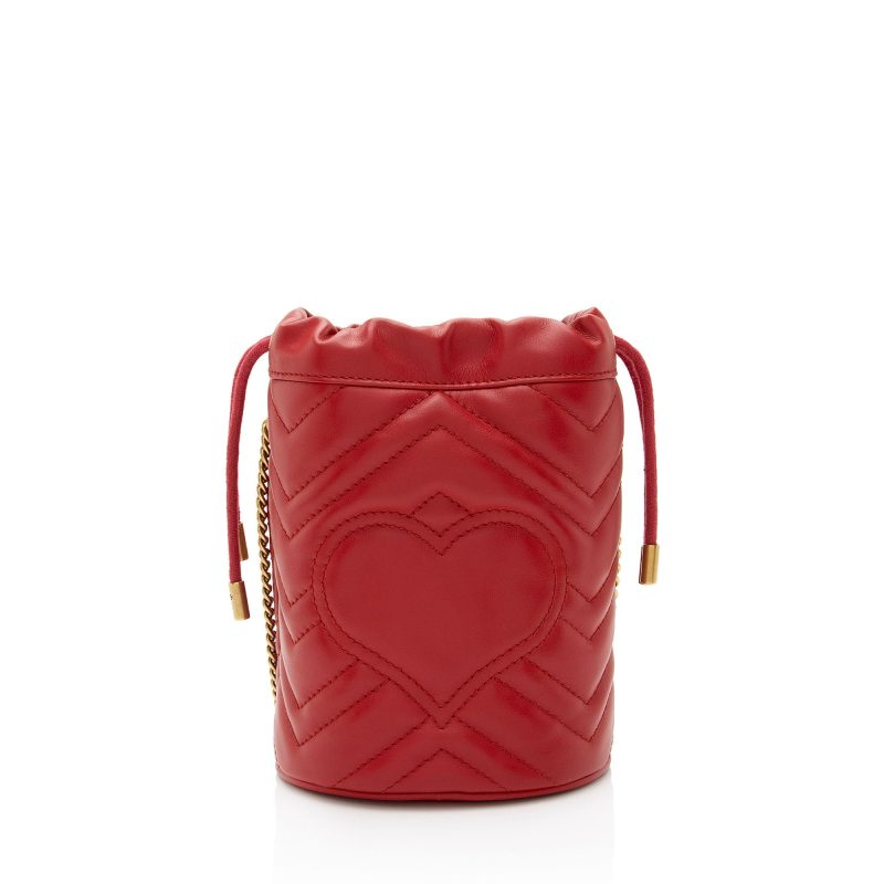 Gucci Matelasse Leather GG Marmont Mini Bucket Bag (SHF-5Z20gx) - Barde - Image 3