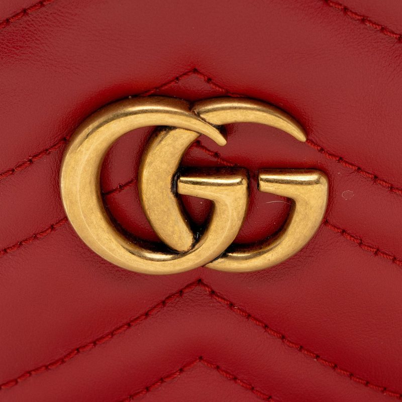 Gucci Matelasse Leather GG Marmont Mini Bucket Bag (SHF-5Z20gx) - Barde - Image 9