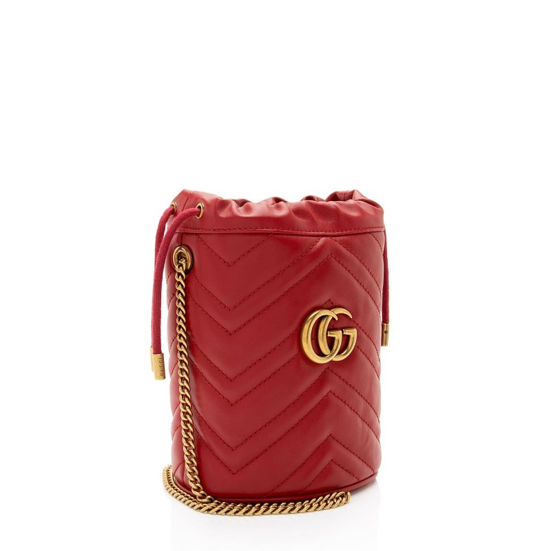 Gucci Matelasse Leather GG Marmont Mini Bucket Bag (SHF-5Z20gx) - Barde - Image 2