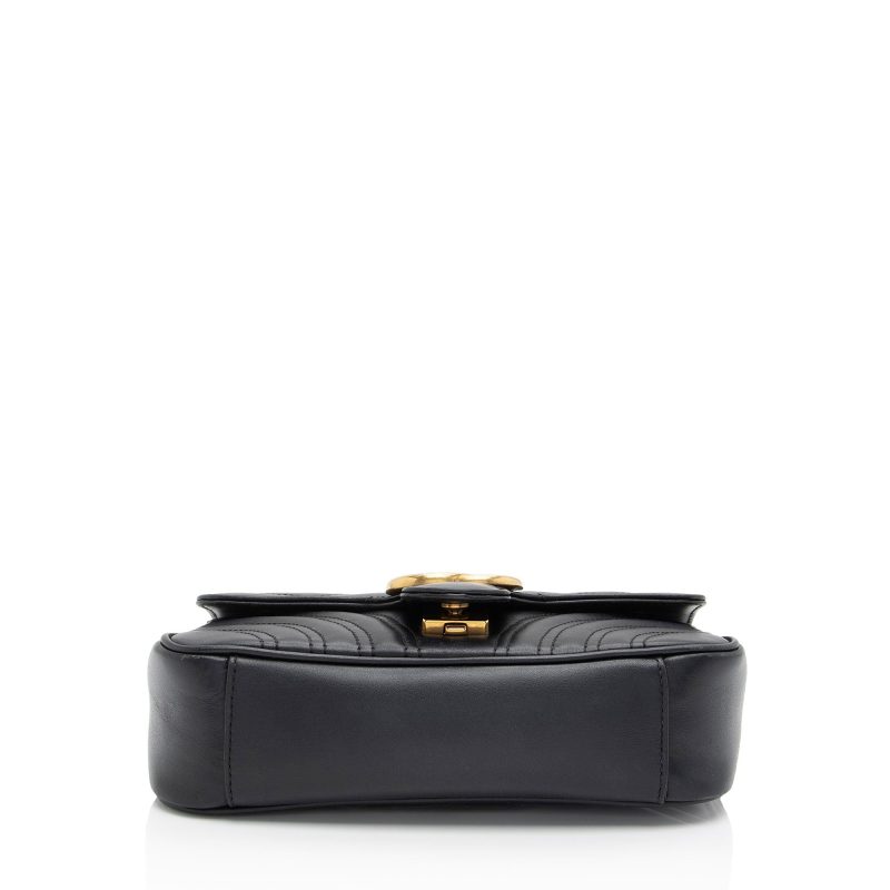 Gucci Matelasse Leather GG Marmont Mini Flap Bag (SHF-13Gwwc) - Barde - Image 4