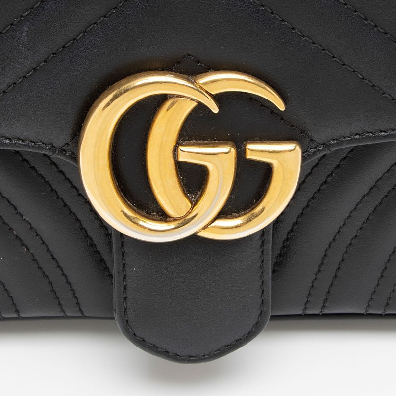 Gucci Matelasse Leather GG Marmont Mini Flap Bag (SHF-13Gwwc) - Barde - Image 9