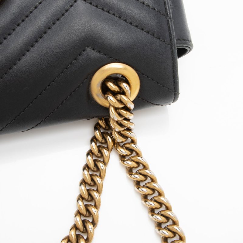 Gucci Matelasse Leather GG Marmont Mini Flap Bag (SHF-13Gwwc) - Barde - Image 10