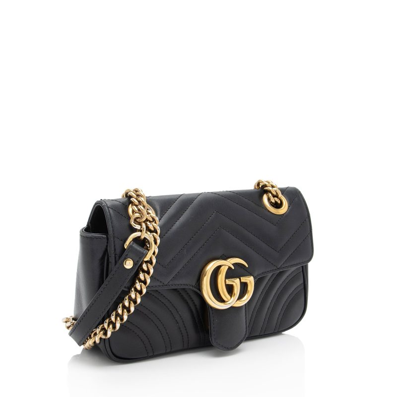 Gucci Matelasse Leather GG Marmont Mini Flap Bag (SHF-13Gwwc) - Barde - Image 2