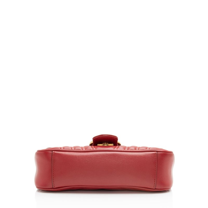 Gucci Matelasse Leather GG Marmont Mini Flap Bag (SHF-Ak6QrB) - Barde - Image 4