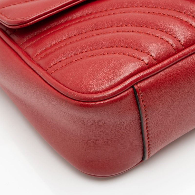 Gucci Matelasse Leather GG Marmont Mini Flap Bag (SHF-Ak6QrB) - Barde - Image 10