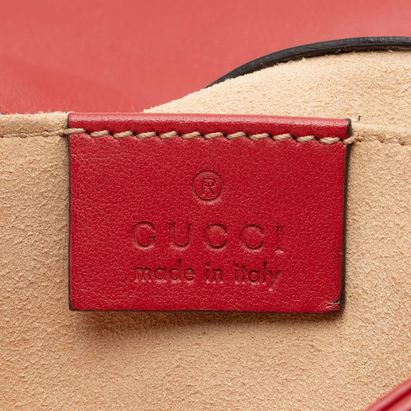 Gucci Matelasse Leather GG Marmont Mini Flap Bag (SHF-Ak6QrB) - Barde - Image 8