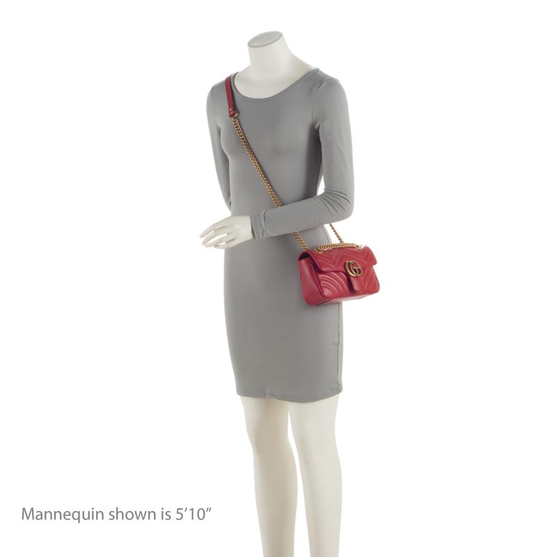 Gucci Matelasse Leather GG Marmont Mini Flap Bag (SHF-Ak6QrB) - Barde - Image 5