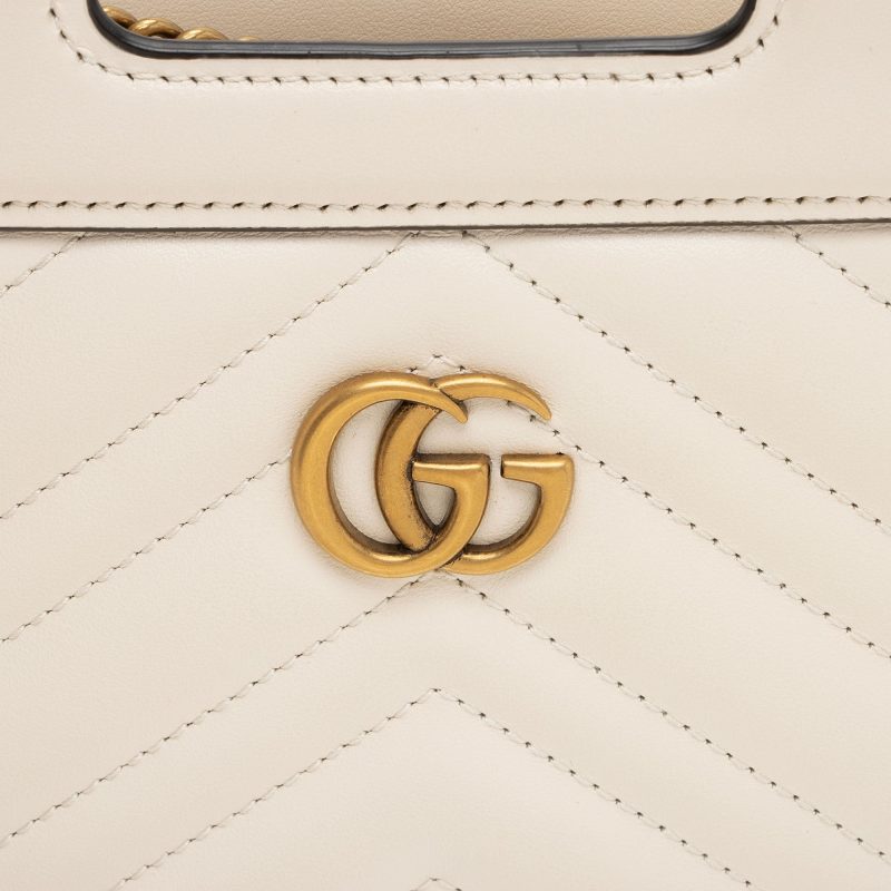 Gucci Matelasse Leather GG Marmont Mini Slip Top Handle (SHF-krsWgi) - Barde - Image 9