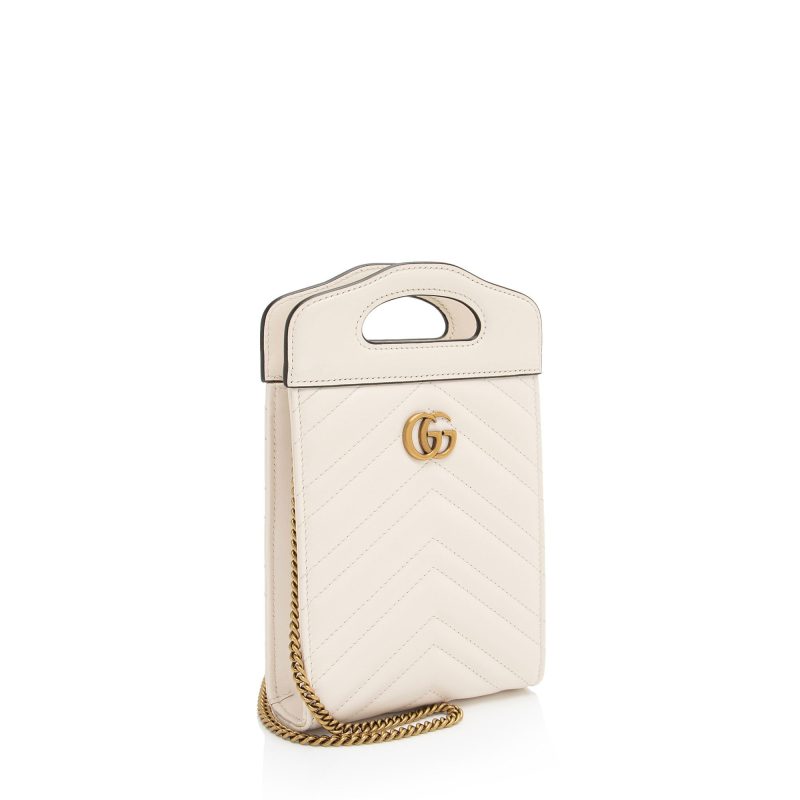 Gucci Matelasse Leather GG Marmont Mini Slip Top Handle (SHF-krsWgi) - Barde - Image 2