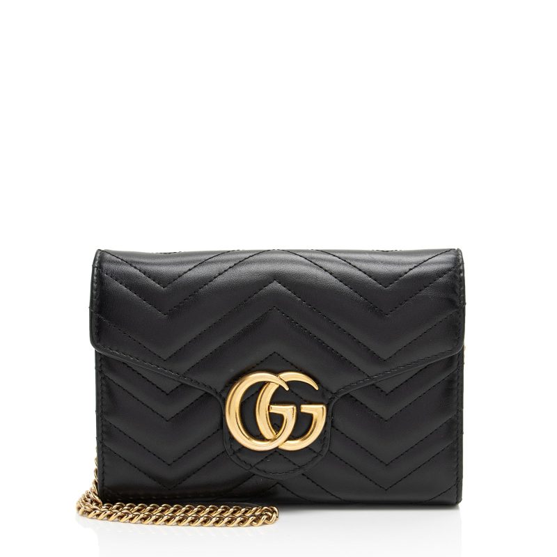 Gucci Matelasse Leather GG Marmont Mini Wallet on Chain (SHF-iDhqds) - Barde