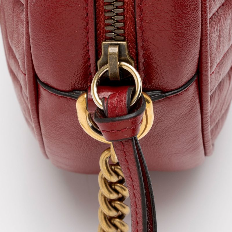 Gucci Matelasse Leather GG Marmont Round Mini Shoulder Bag (SHF-yCEFTL) - Barde - Image 9