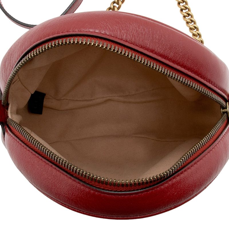 Gucci Matelasse Leather GG Marmont Round Mini Shoulder Bag (SHF-yCEFTL) - Barde - Image 7