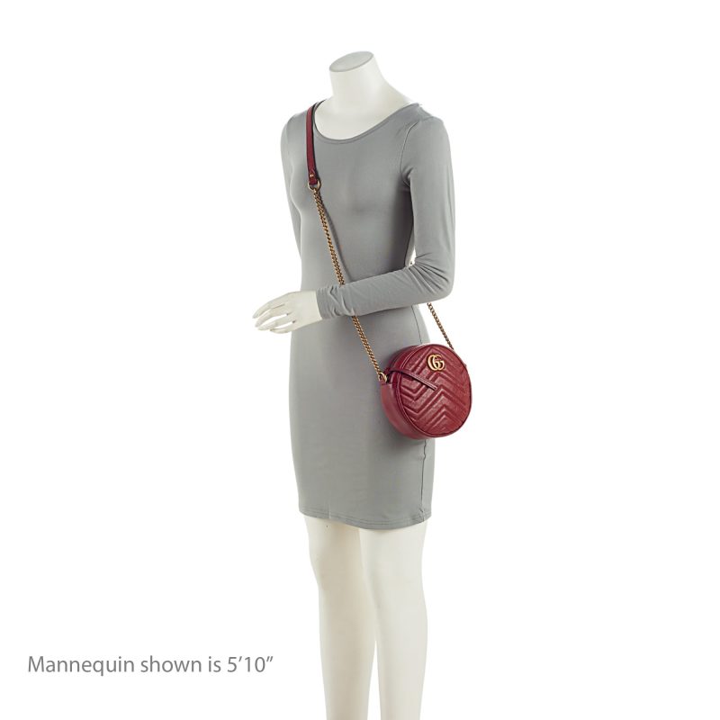 Gucci Matelasse Leather GG Marmont Round Mini Shoulder Bag (SHF-yCEFTL) - Barde - Image 5