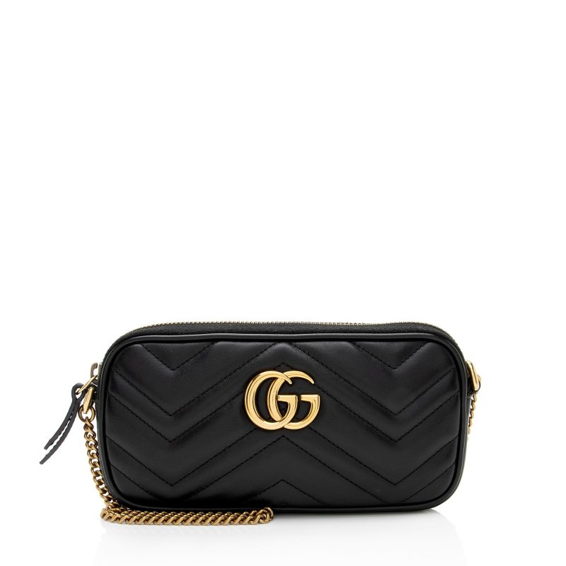 Gucci Matelasse Leather GG Marmont Small Crossbody (SHF-EJfMHM) - Barde
