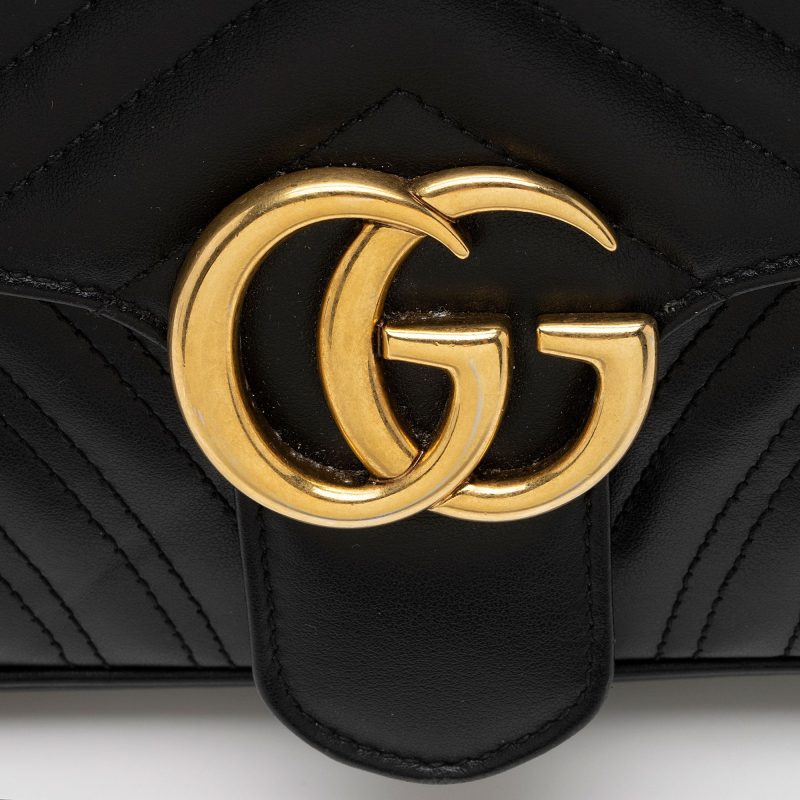 Gucci Matelasse Leather GG Marmont Small Flap Bag (SHF-Bvjama) - Barde - Image 9