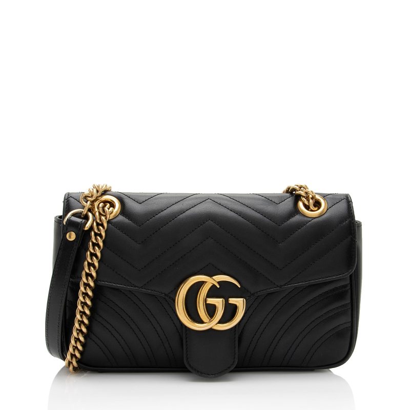 Gucci Matelasse Leather GG Marmont Small Flap Bag (SHF-Bvjama) - Barde