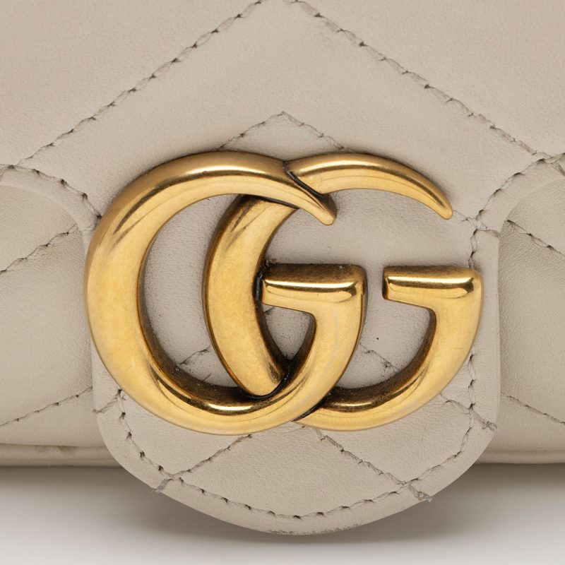 Gucci Matelasse Leather GG Marmont Super Mini Flap Bag (SHF-beHFsH) - Barde - Image 9