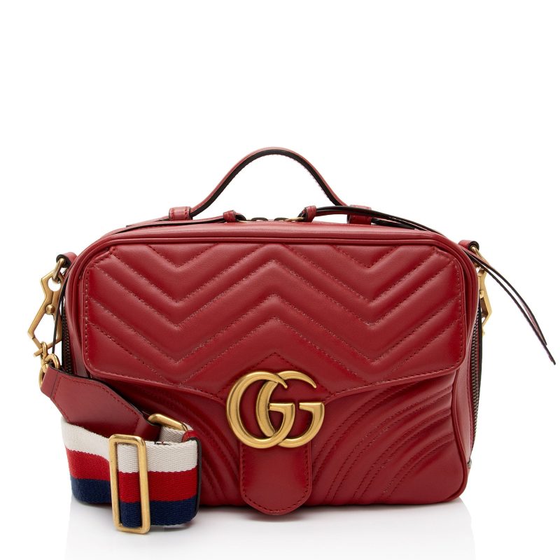 Gucci Matelasse Leather GG Marmont Zip Around Top Handle (SHF-IX8hjL) - Barde